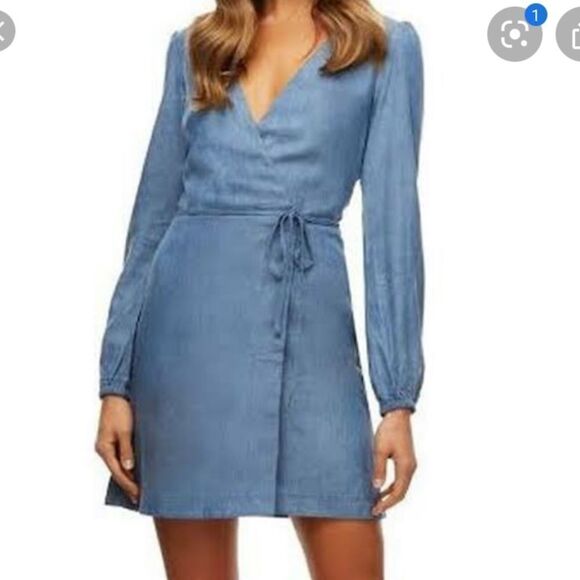 Kookai Chambray Wrap Dress - Picture 1 of 9